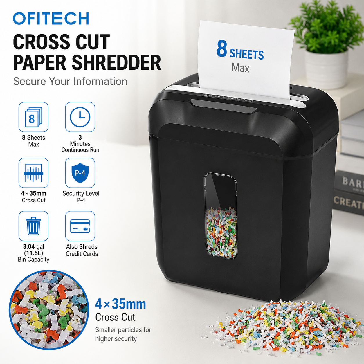 Compact A4 Mini Portable Paper Shredder 3