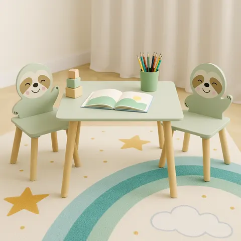 Kids Table And Chair Set With 2 Cute