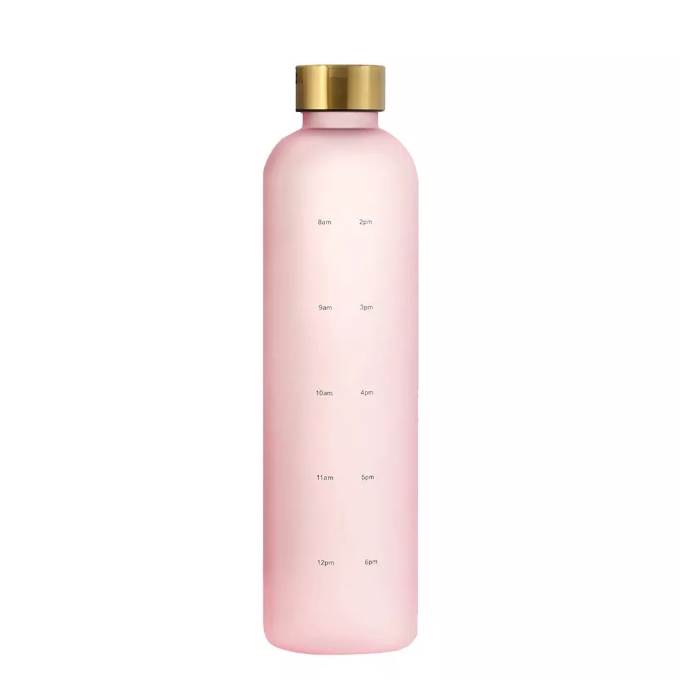 1000ml Glass Water Bottle with Time Marker 2