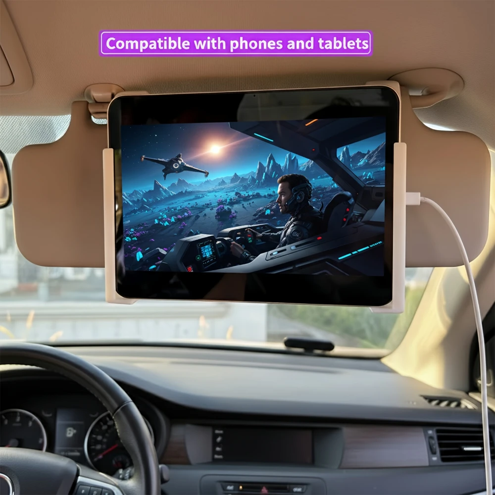Universelle Auto-Sonnenblendenhalterung für Tablet & Smartphone Kunststoff-Clip-Halterung Faltbare