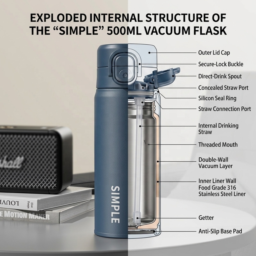 500ml Double-Wall Insulated Water Bottle 2
