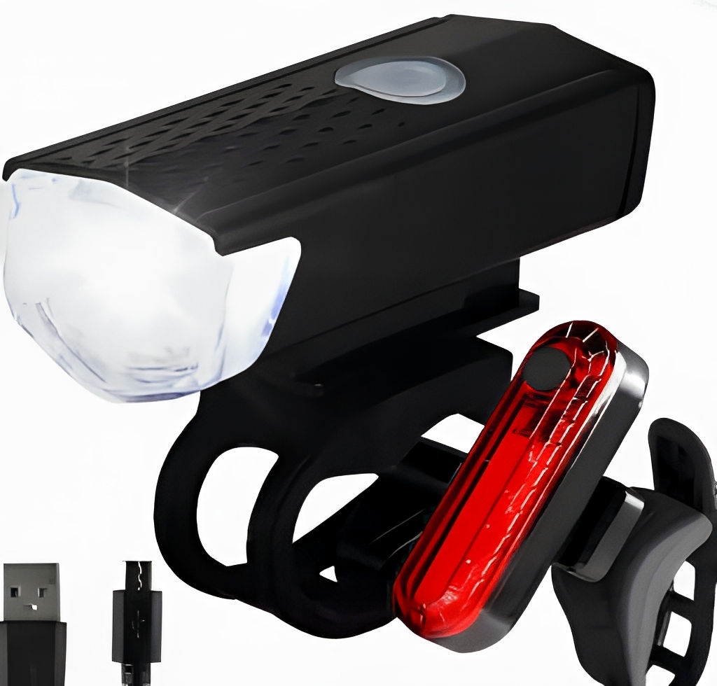 USB Rechargeable IPX5 Waterproof LED Bike Light Set