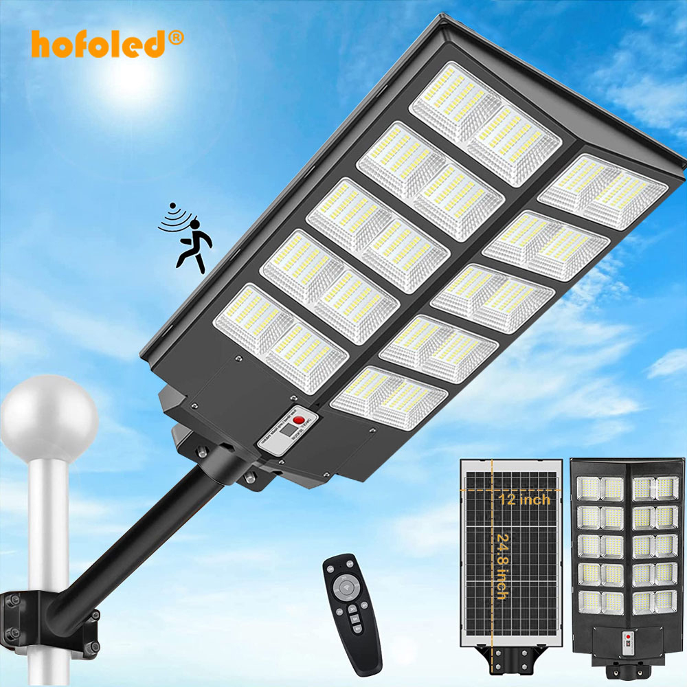 HOFOLED Aluminum Outdoor Solar Street Lamp With Remote