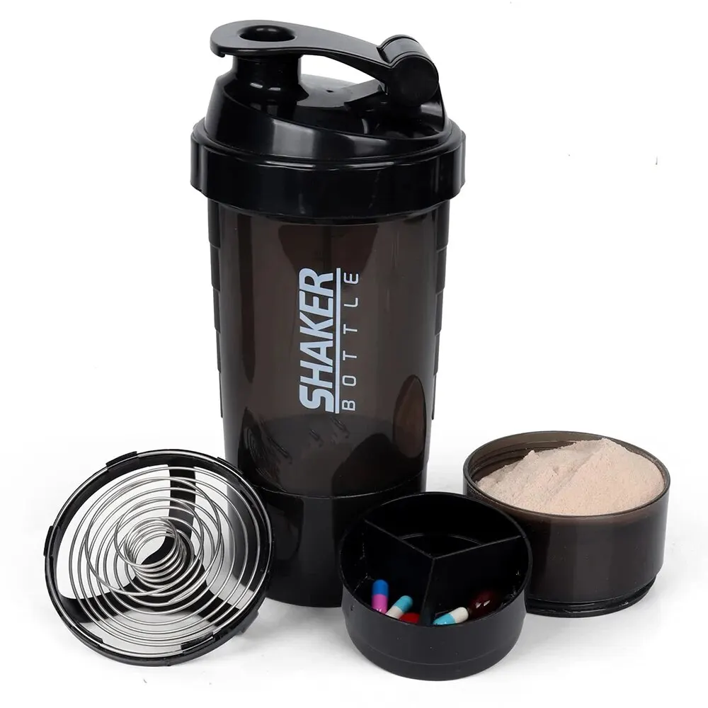 3 Schichten Shaker Protein Flasche Pulver Shake Tasse