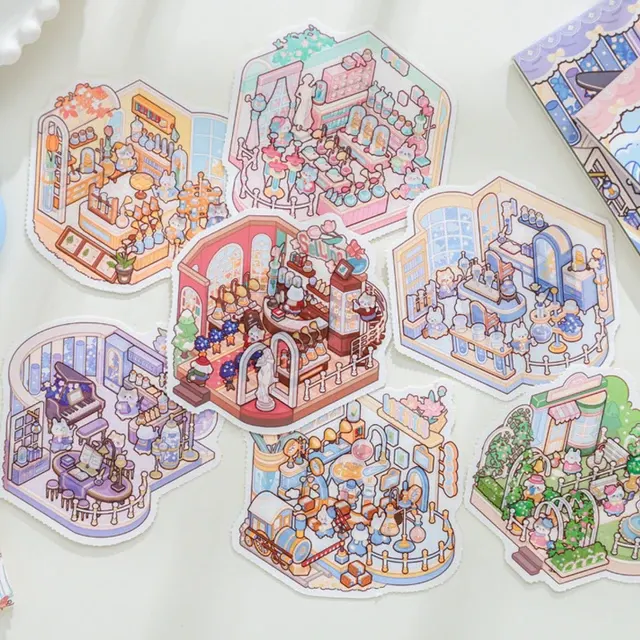 Zoo Miniature Scene Sticker Set, 24 Pieces 4