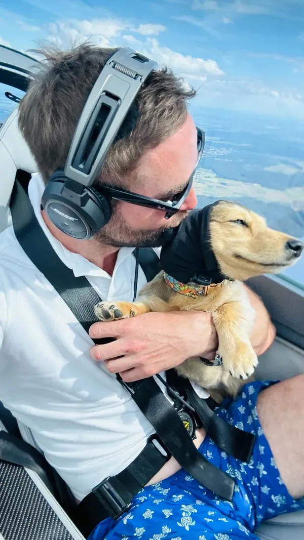 Sebastian and Rosi in the cockpit